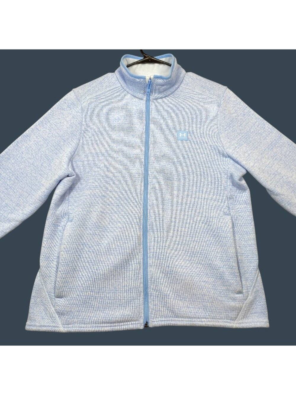 Under Armour Womens Full-Zip Light Blue Sweater Jacket Size Large Casual Wear